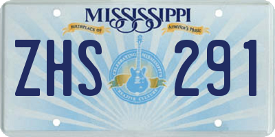 MS license plate ZHS291