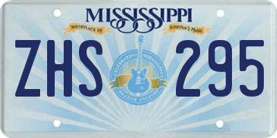 MS license plate ZHS295