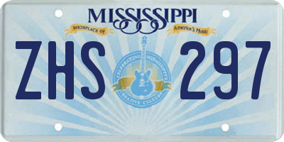 MS license plate ZHS297