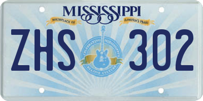 MS license plate ZHS302