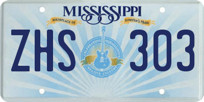 MS license plate ZHS303
