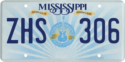 MS license plate ZHS306