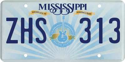 MS license plate ZHS313