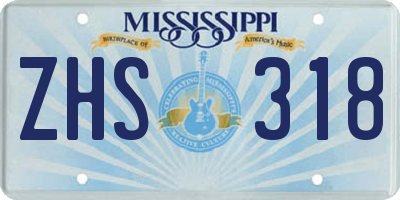 MS license plate ZHS318