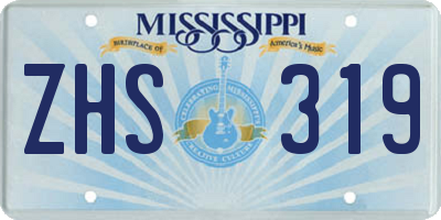 MS license plate ZHS319