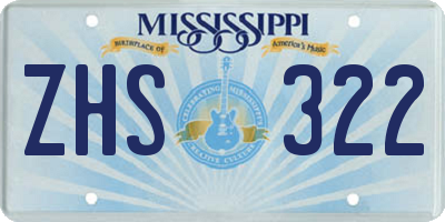 MS license plate ZHS322