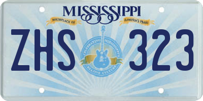 MS license plate ZHS323