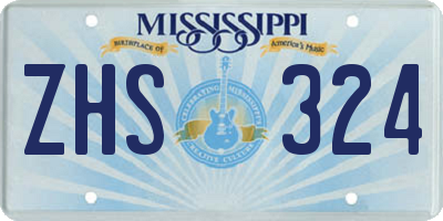MS license plate ZHS324