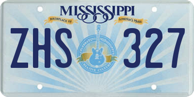 MS license plate ZHS327