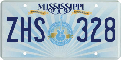 MS license plate ZHS328