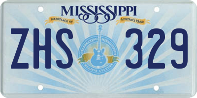 MS license plate ZHS329