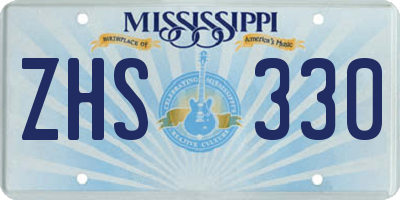 MS license plate ZHS330