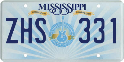 MS license plate ZHS331