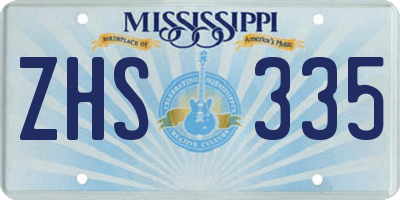 MS license plate ZHS335