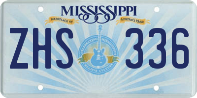 MS license plate ZHS336