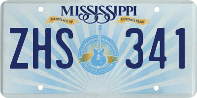 MS license plate ZHS341
