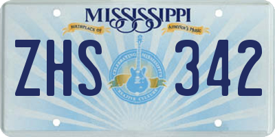 MS license plate ZHS342