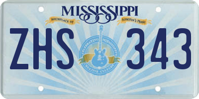 MS license plate ZHS343