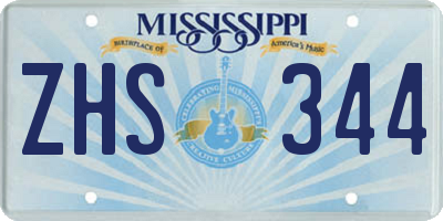 MS license plate ZHS344