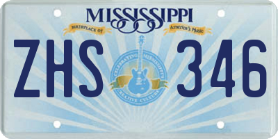 MS license plate ZHS346