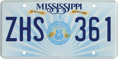 MS license plate ZHS361