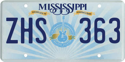 MS license plate ZHS363