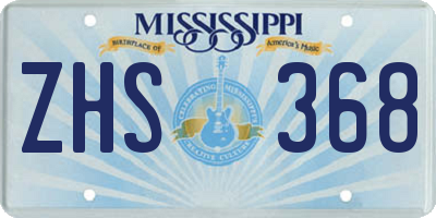 MS license plate ZHS368