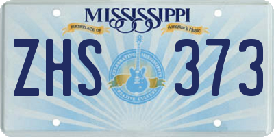 MS license plate ZHS373