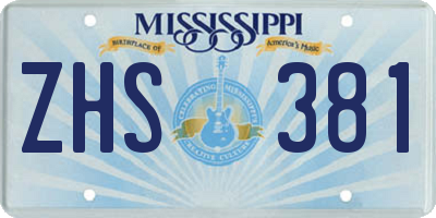 MS license plate ZHS381
