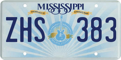 MS license plate ZHS383