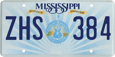 MS license plate ZHS384