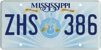 MS license plate ZHS386