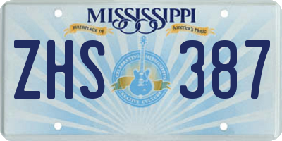 MS license plate ZHS387