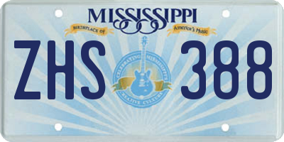 MS license plate ZHS388