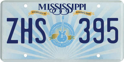 MS license plate ZHS395