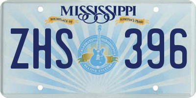 MS license plate ZHS396