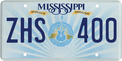 MS license plate ZHS400