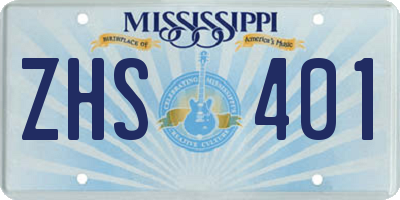 MS license plate ZHS401