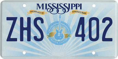 MS license plate ZHS402