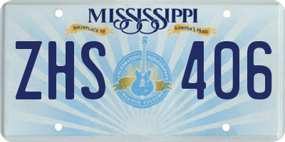 MS license plate ZHS406