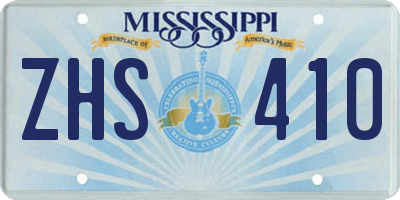 MS license plate ZHS410
