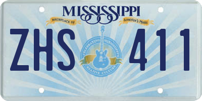 MS license plate ZHS411