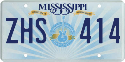 MS license plate ZHS414