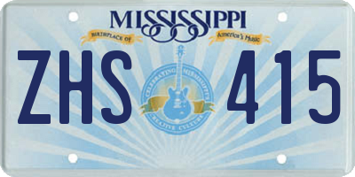 MS license plate ZHS415