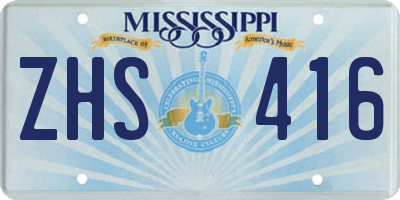 MS license plate ZHS416