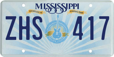 MS license plate ZHS417