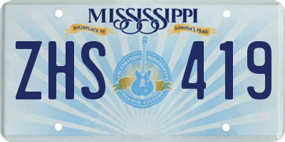 MS license plate ZHS419