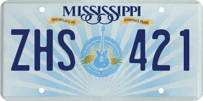 MS license plate ZHS421