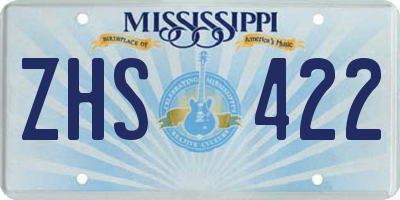 MS license plate ZHS422