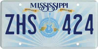MS license plate ZHS424
